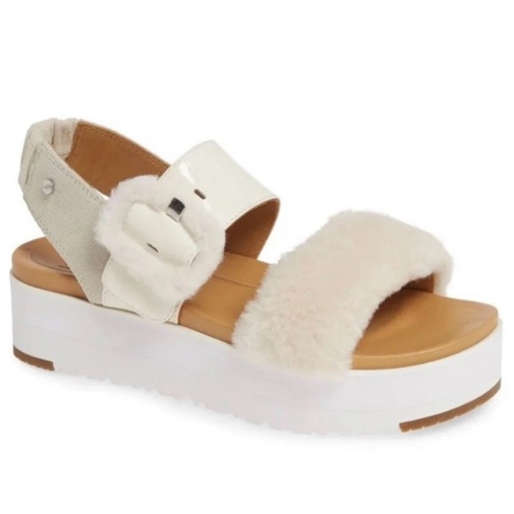 UGG Shoes - UGG Women's White and‎ Cream Platform Sandals